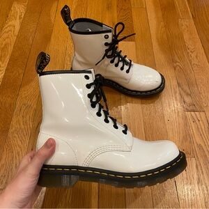 Dr. Martens 1460 White Patent Leather Boots